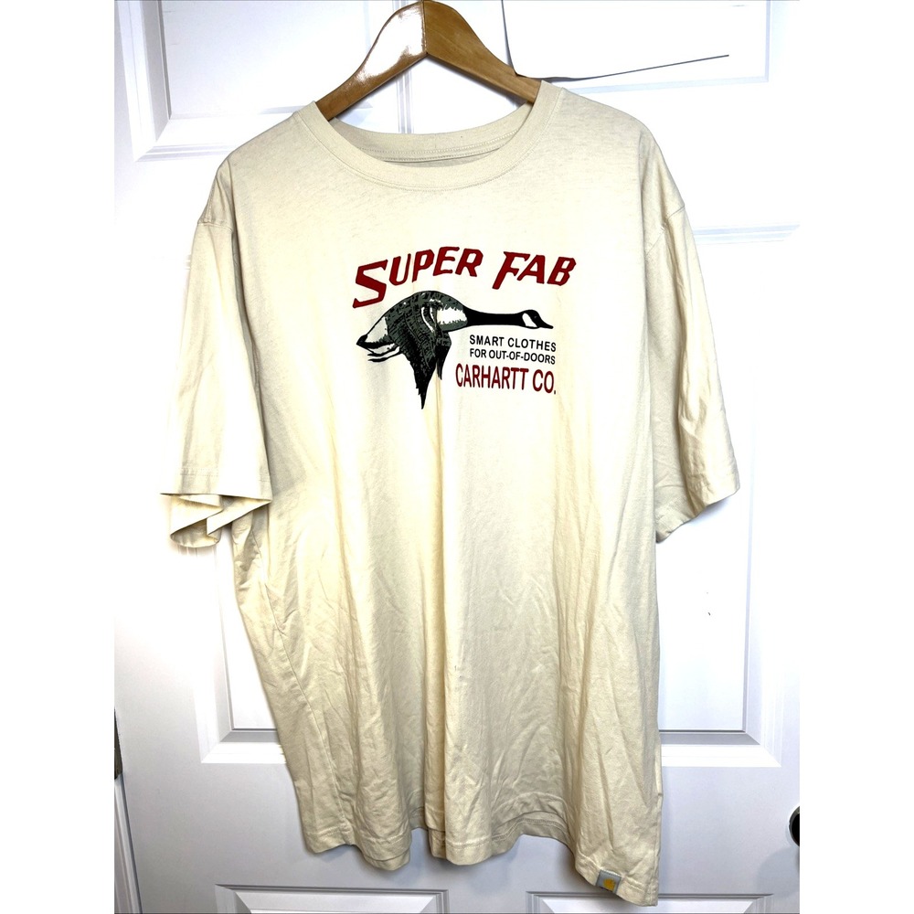 Carhartt Archive Edition Super Fab Flying Goose Tee 2XL Cream Heritage Workwear - Picture 2 of 14